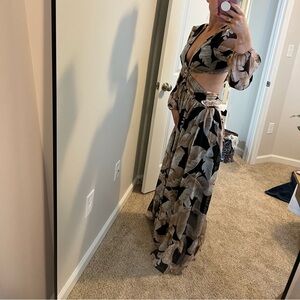 Vici black and tan cut out maxi dress